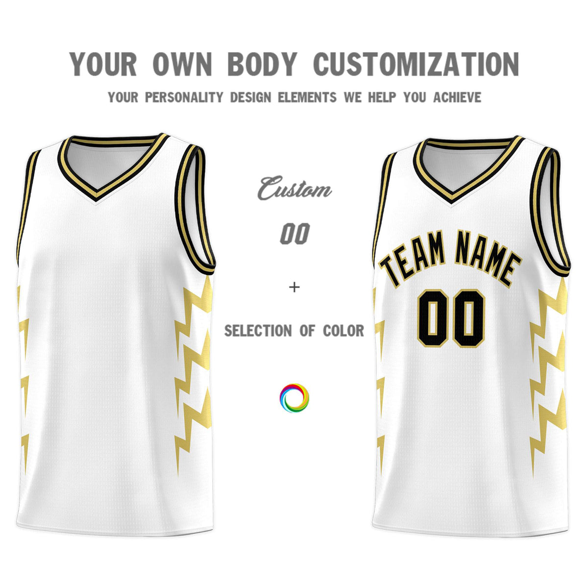 Custom White Side Lightning Pattern Sports Uniform Basketball Jersey|KXKSHOP