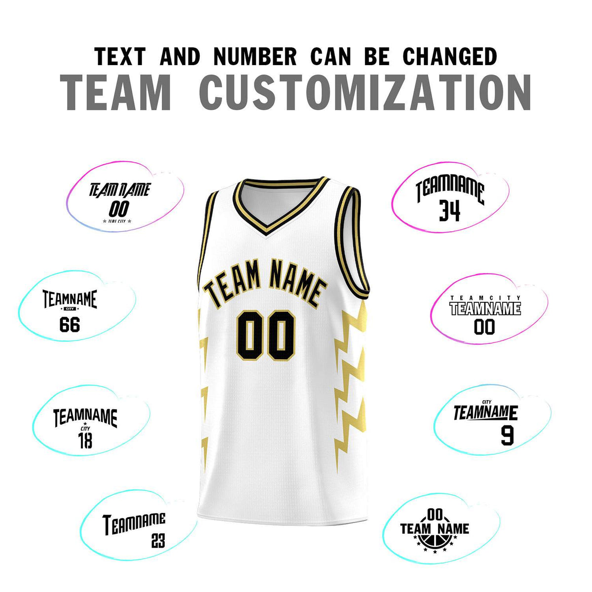 Custom White Side Lightning Pattern Sports Uniform Basketball Jersey|KXKSHOP