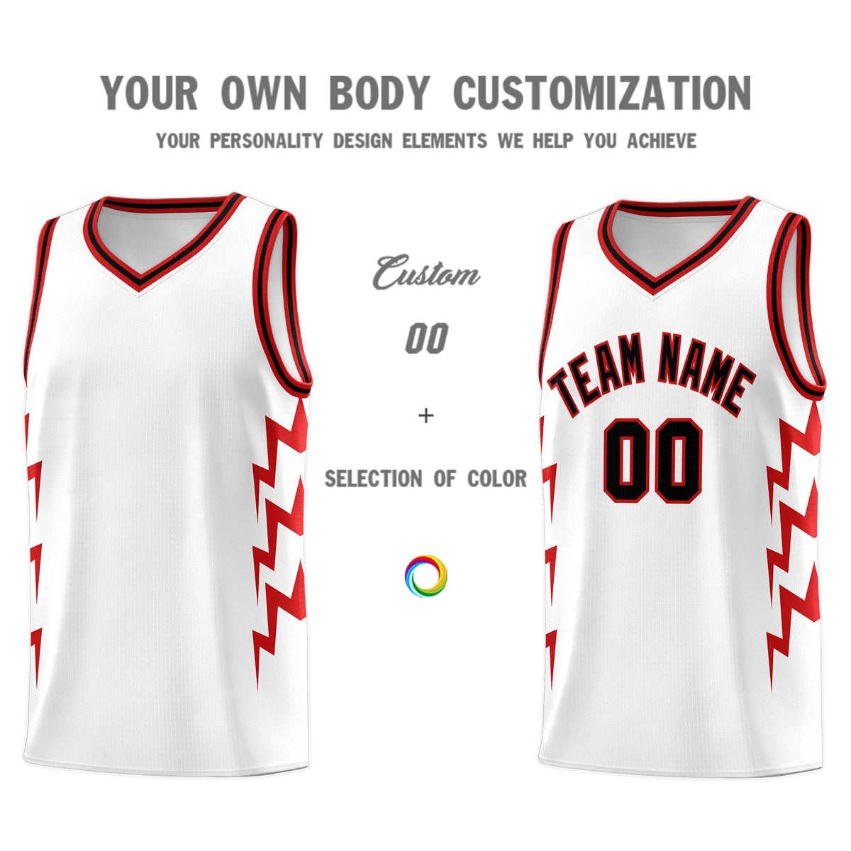 Custom White Side Lightning Pattern Sports Uniform Basketball Jersey|KXKSHOP