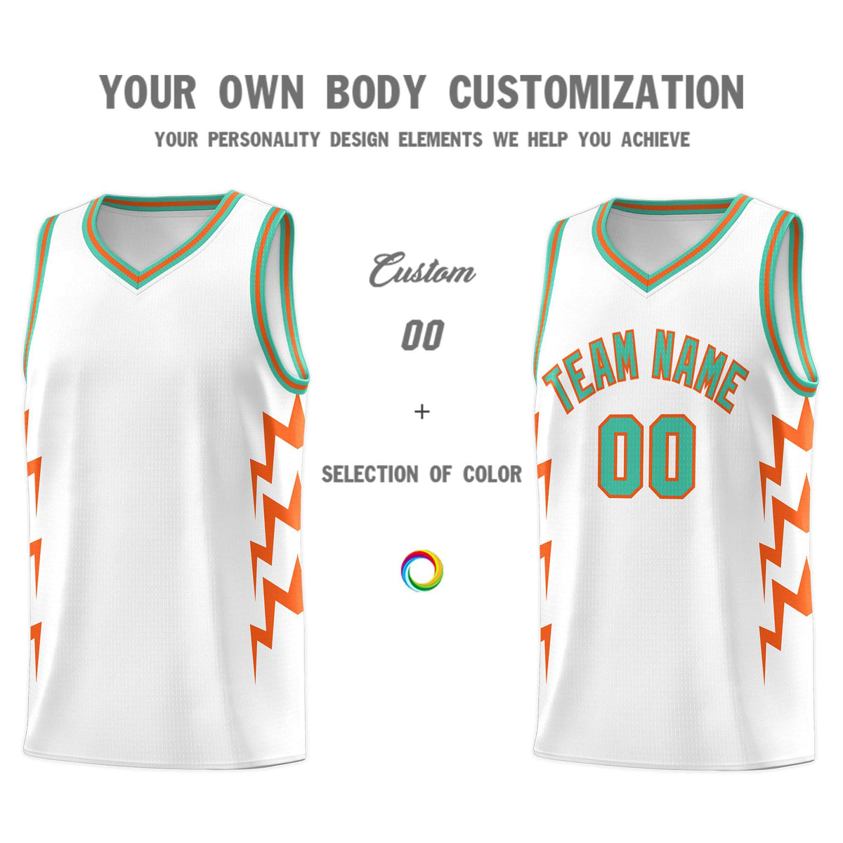 Custom White Side Lightning Pattern Sports Uniform Basketball Jersey|KXKSHOP