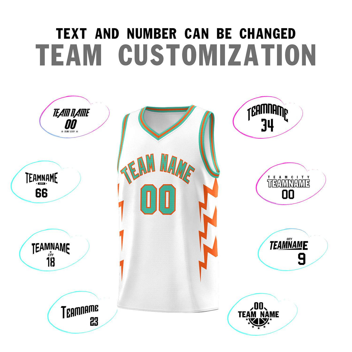 Custom White Side Lightning Pattern Sports Uniform Basketball Jersey|KXKSHOP