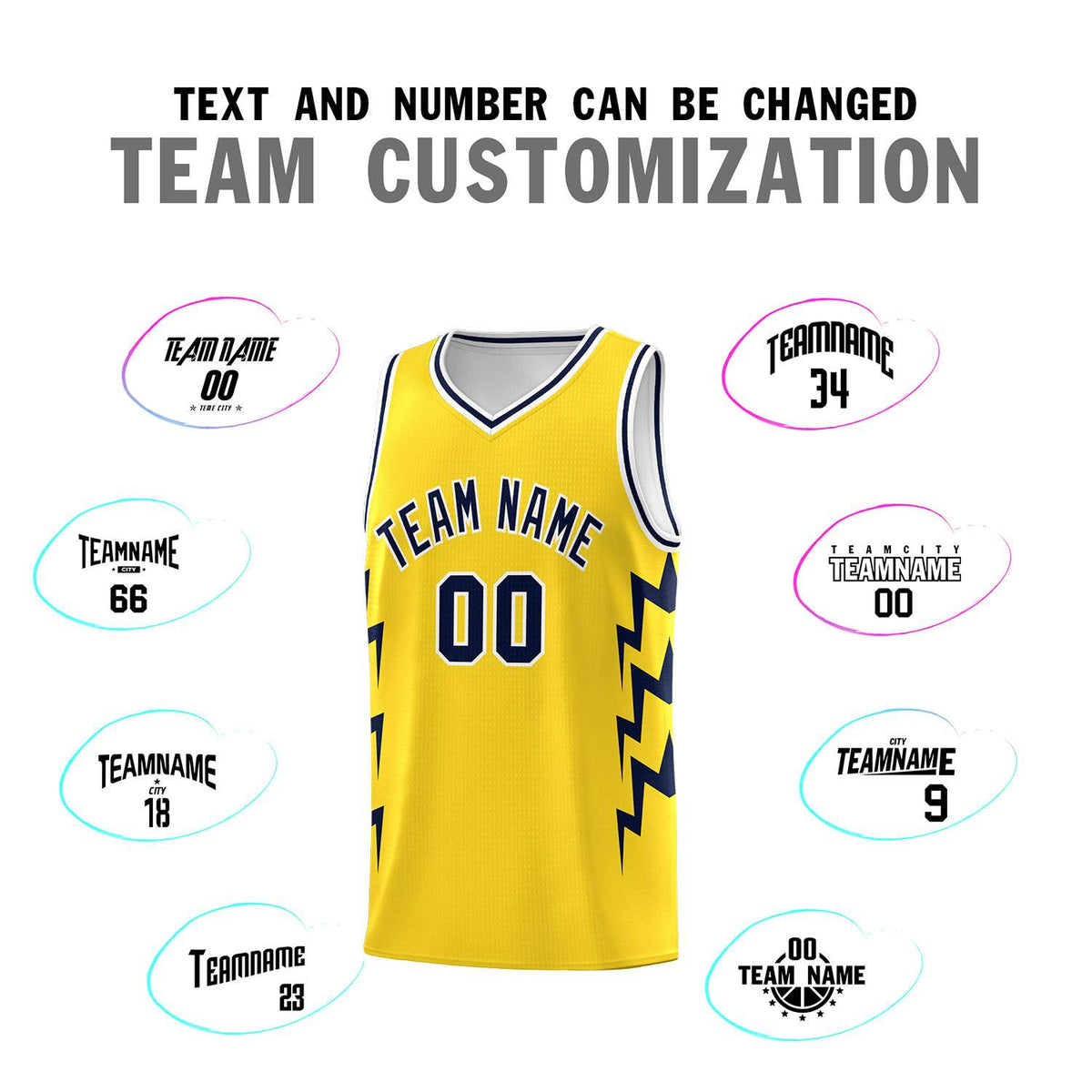 Custom Gold Side Lightning Pattern Sports Uniform Basketball Jersey|KXKSHOP