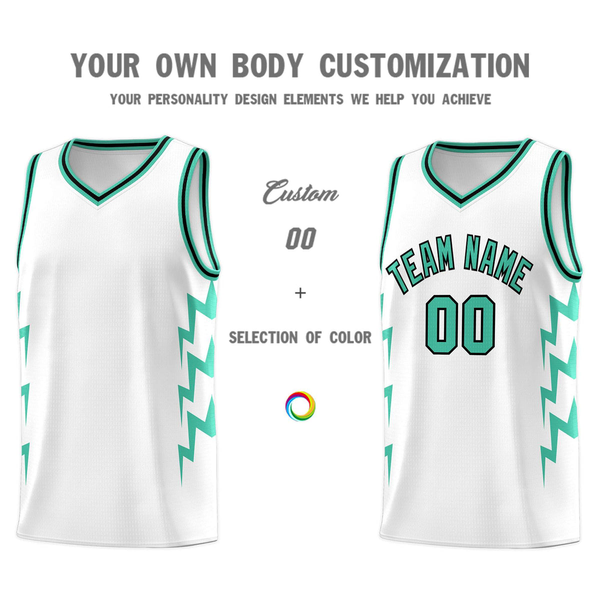 Custom White Side Lightning Pattern Sports Uniform Basketball Jersey|KXKSHOP