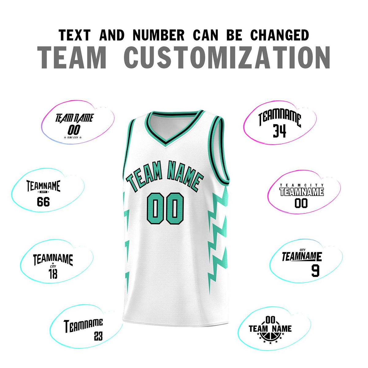 Custom White Side Lightning Pattern Sports Uniform Basketball Jersey|KXKSHOP