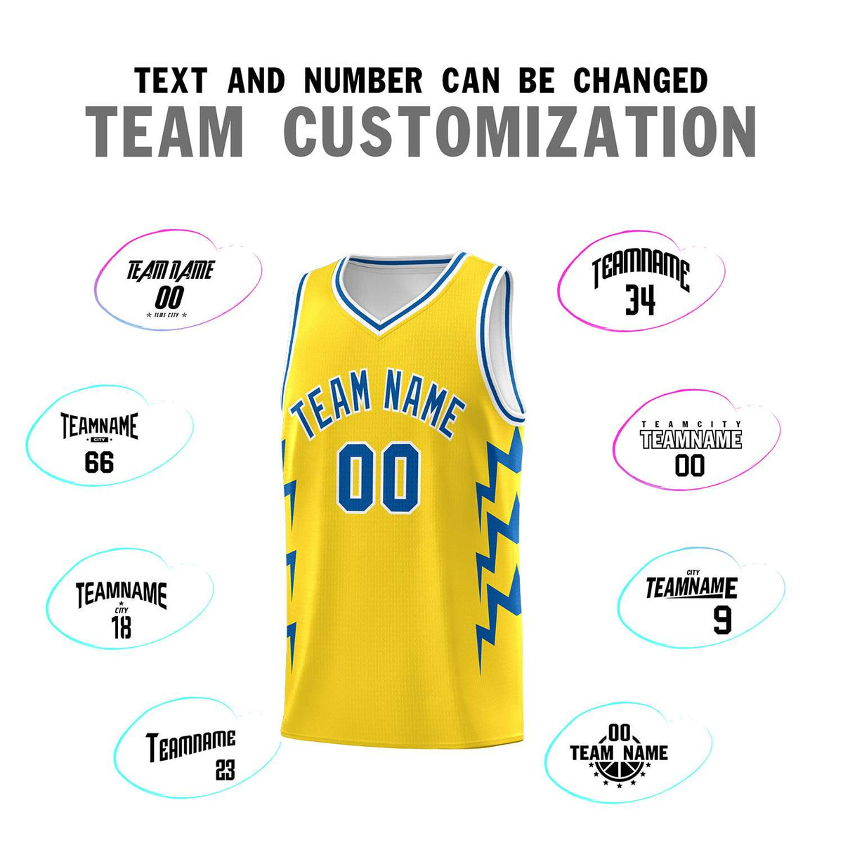 Custom Gold Side Lightning Pattern Sports Uniform Basketball Jersey|KXKSHOP
