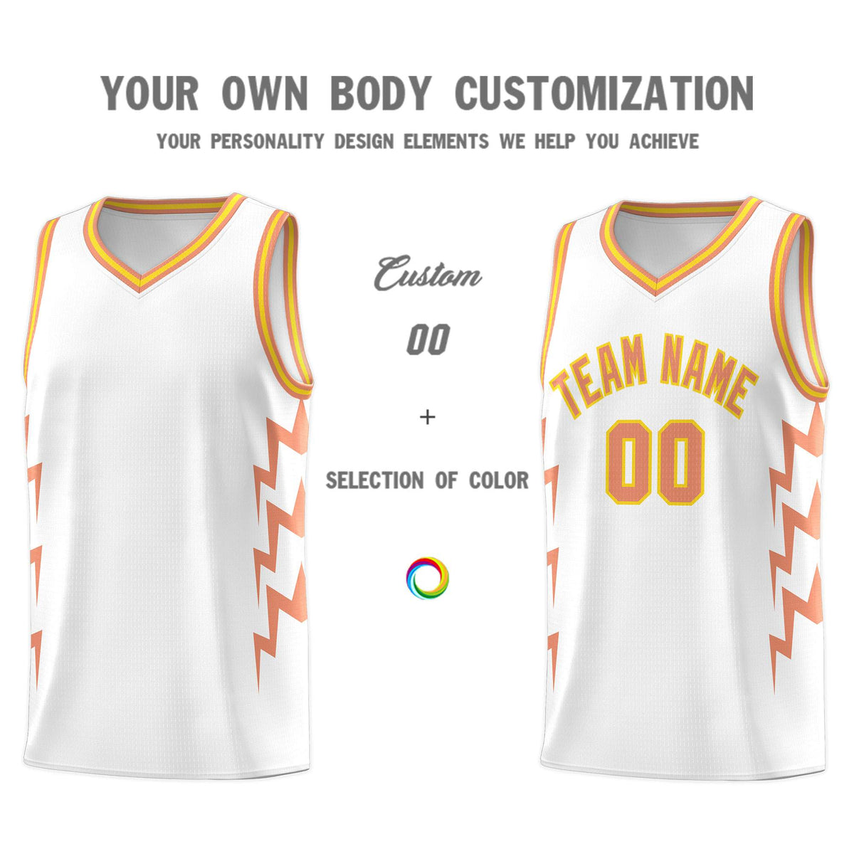 Custom White Side Lightning Pattern Sports Uniform Basketball Jersey|KXKSHOP