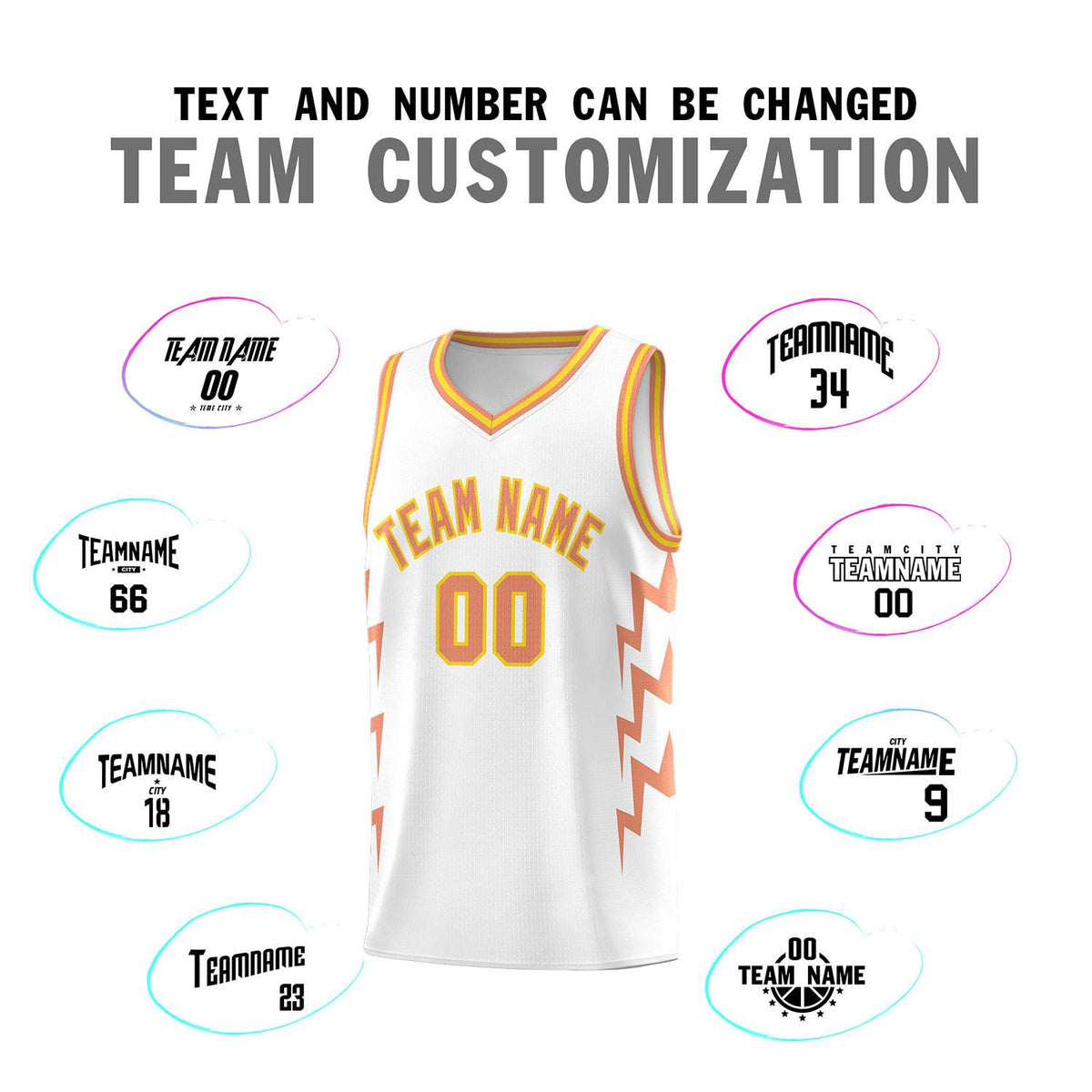 Custom White Side Lightning Pattern Sports Uniform Basketball Jersey|KXKSHOP