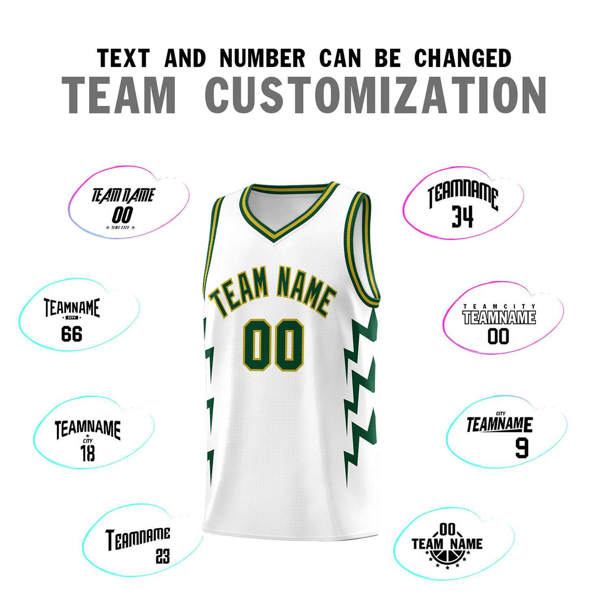 Custom White Side Lightning Pattern Sports Uniform Basketball Jersey|KXKSHOP