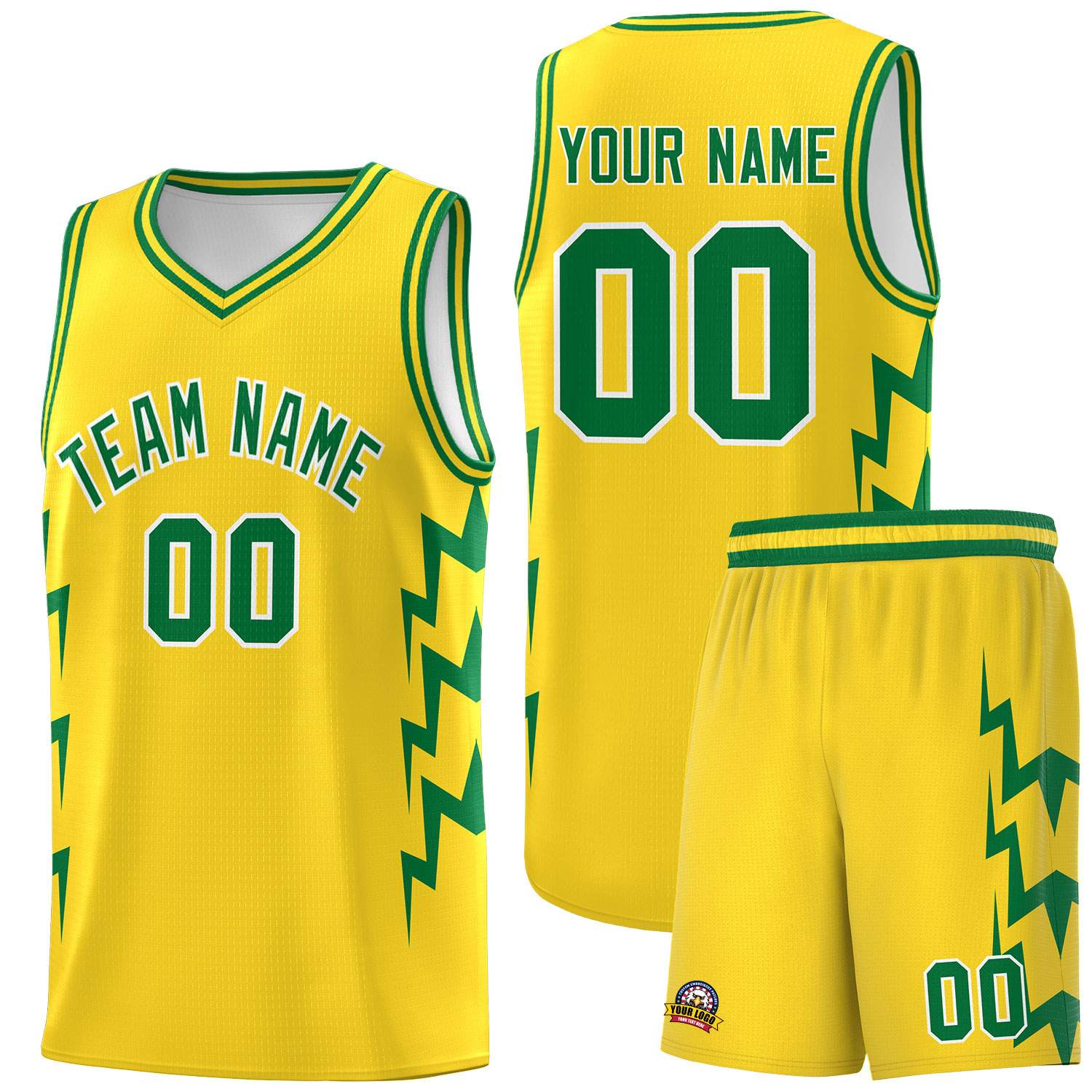 Custom Gold Side Lightning Pattern Sports Uniform Basketball Jersey|KXKSHOP