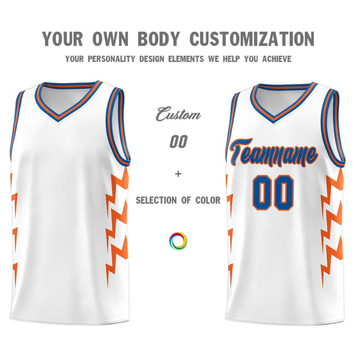 Custom White Side Lightning Pattern Sports Uniform Basketball Jersey|KXKSHOP