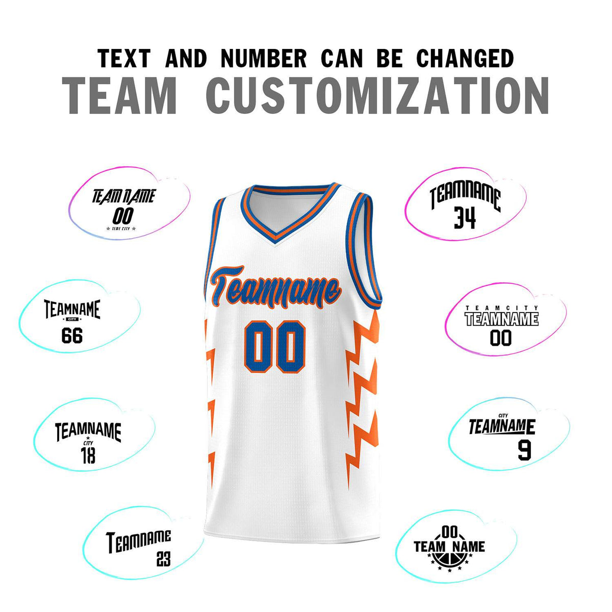 Custom White Side Lightning Pattern Sports Uniform Basketball Jersey|KXKSHOP