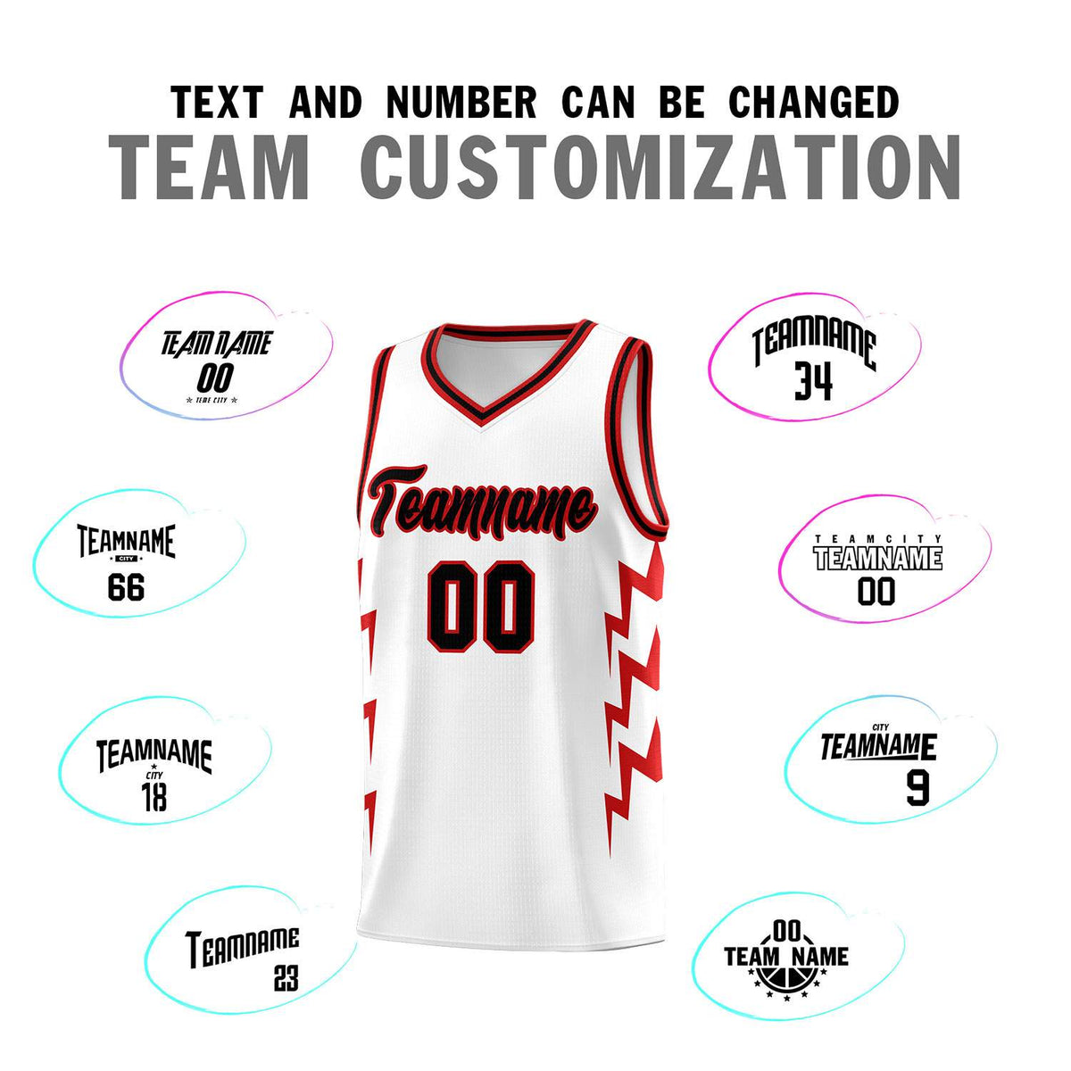 Custom White Side Lightning Pattern Sports Uniform Basketball Jersey|KXKSHOP