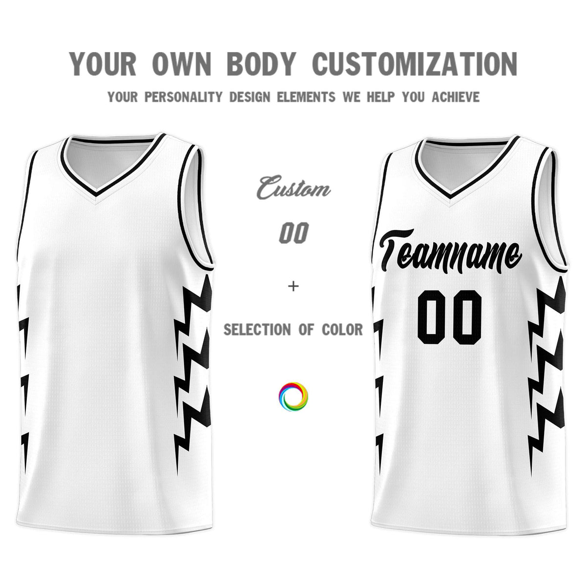 Custom White Side Lightning Pattern Sports Uniform Basketball Jersey|KXKSHOP
