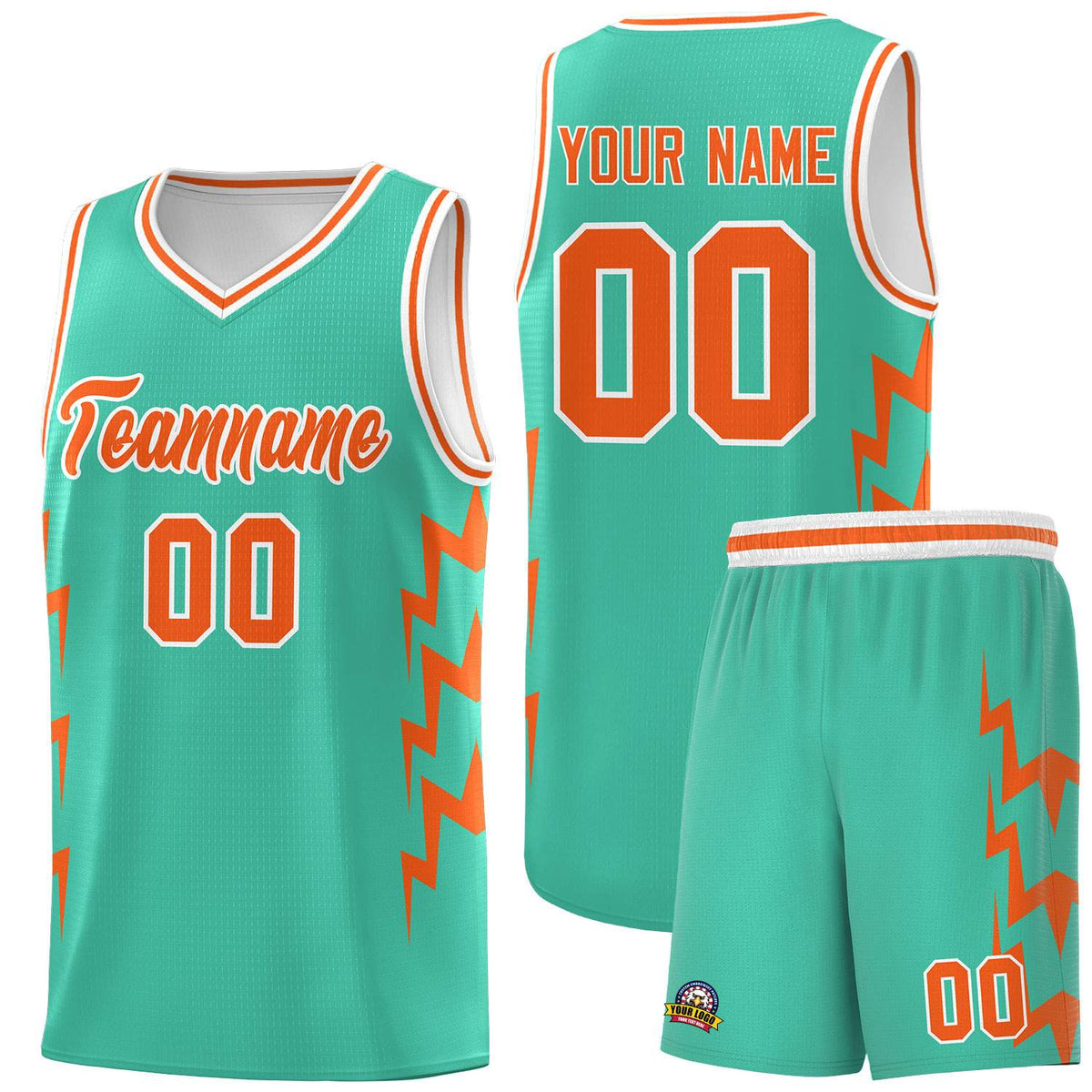 Custom Bright Green Side Lightning Pattern Sports Uniform Basketball Jersey|KXKSHOP