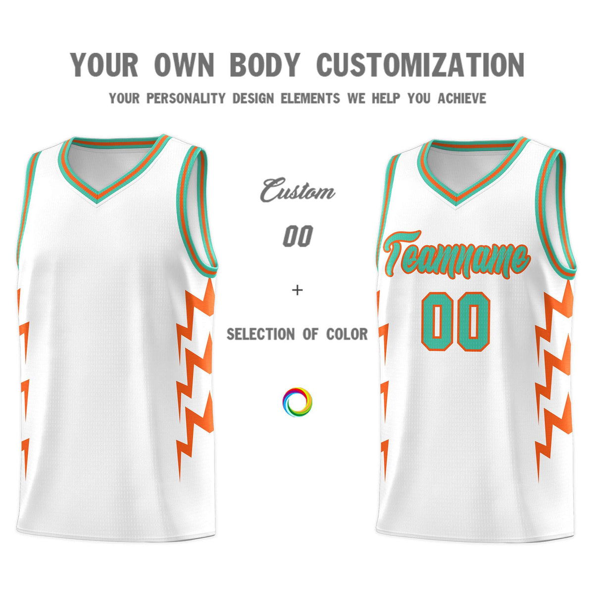 Custom White Side Lightning Pattern Sports Uniform Basketball Jersey|KXKSHOP