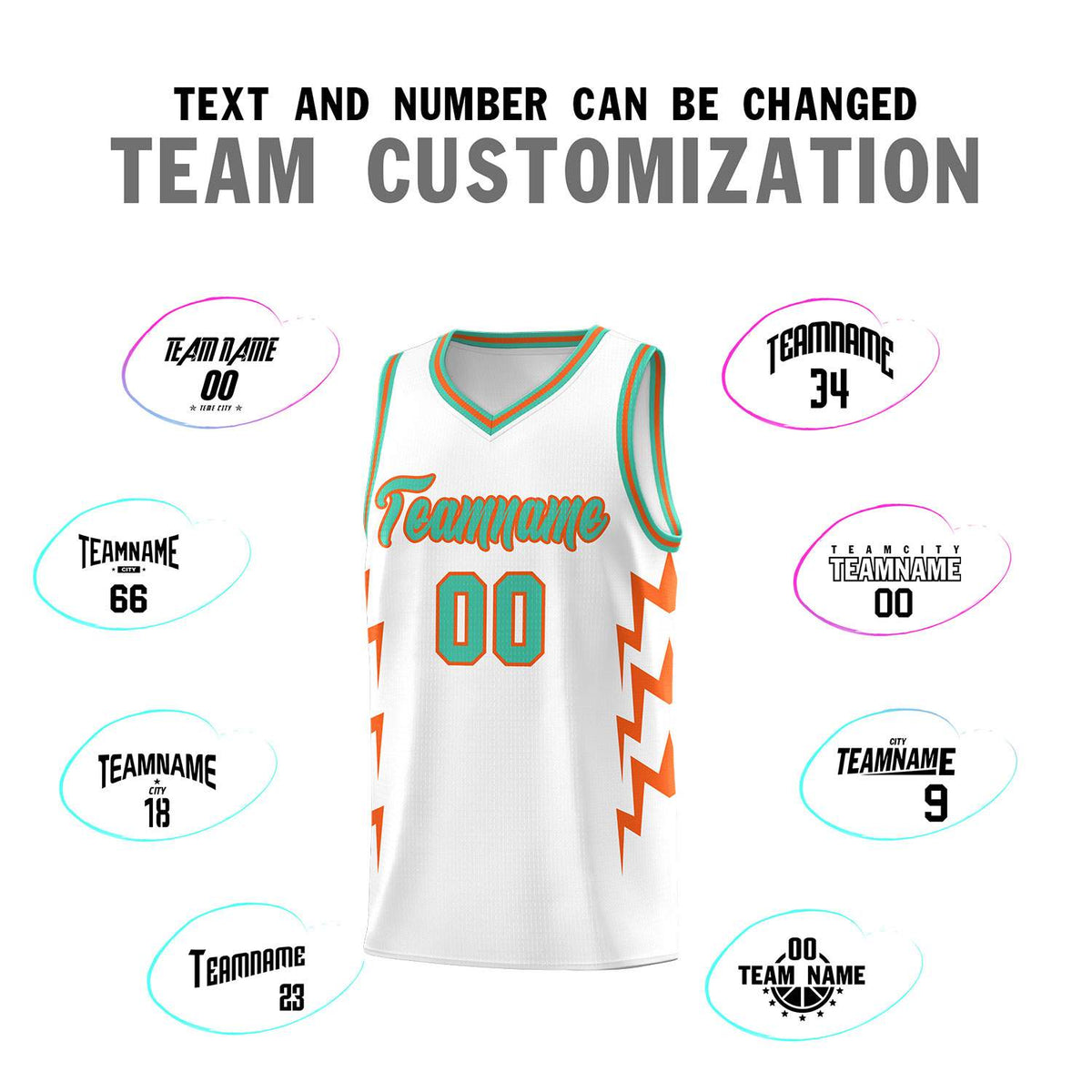 Custom White Side Lightning Pattern Sports Uniform Basketball Jersey|KXKSHOP