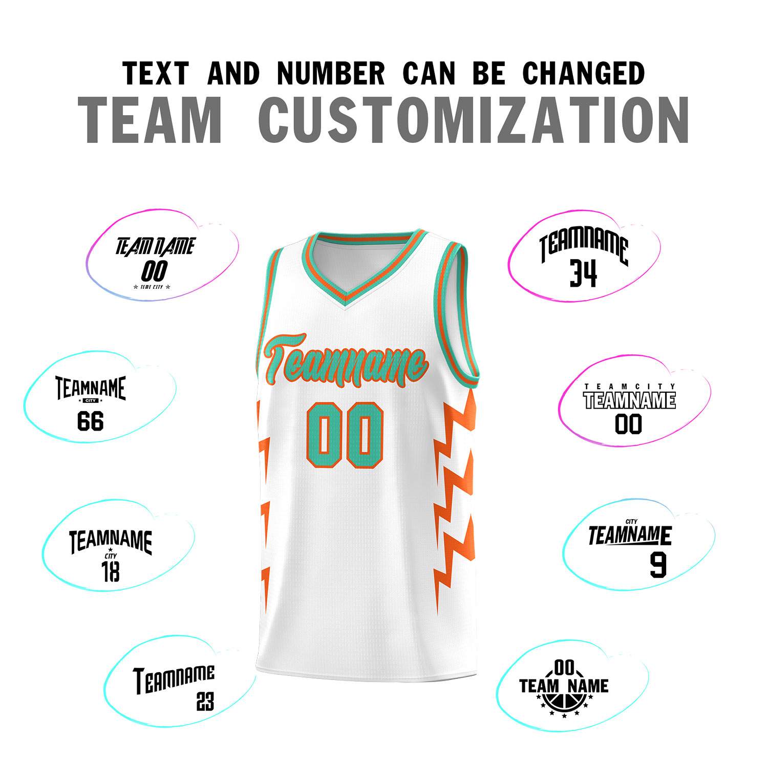 Custom White Side Lightning Pattern Sports Uniform Basketball Jersey|KXKSHOP