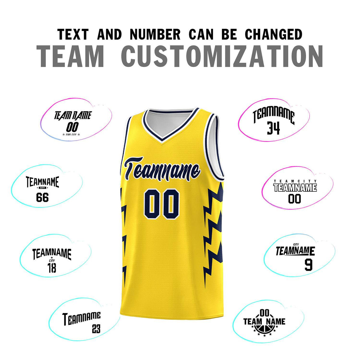 Custom Gold Side Lightning Pattern Sports Uniform Basketball Jersey|KXKSHOP