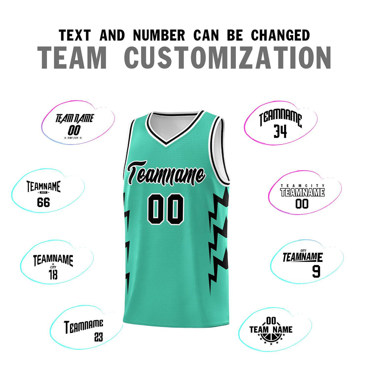 Custom Bright Green Side Lightning Pattern Sports Uniform Basketball Jersey|KXKSHOP