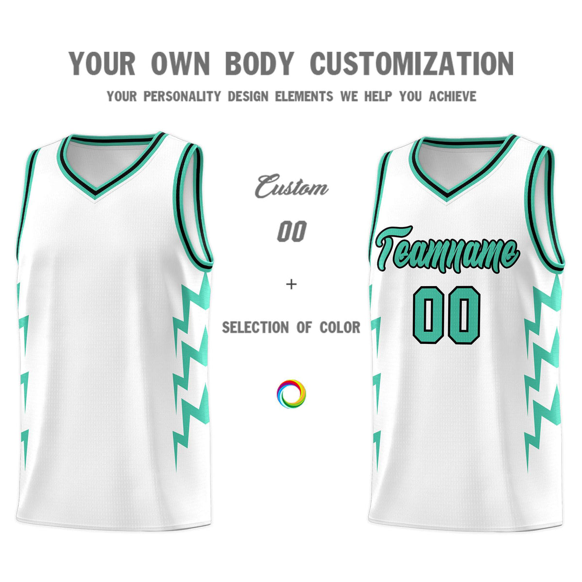 Custom White Side Lightning Pattern Sports Uniform Basketball Jersey|KXKSHOP