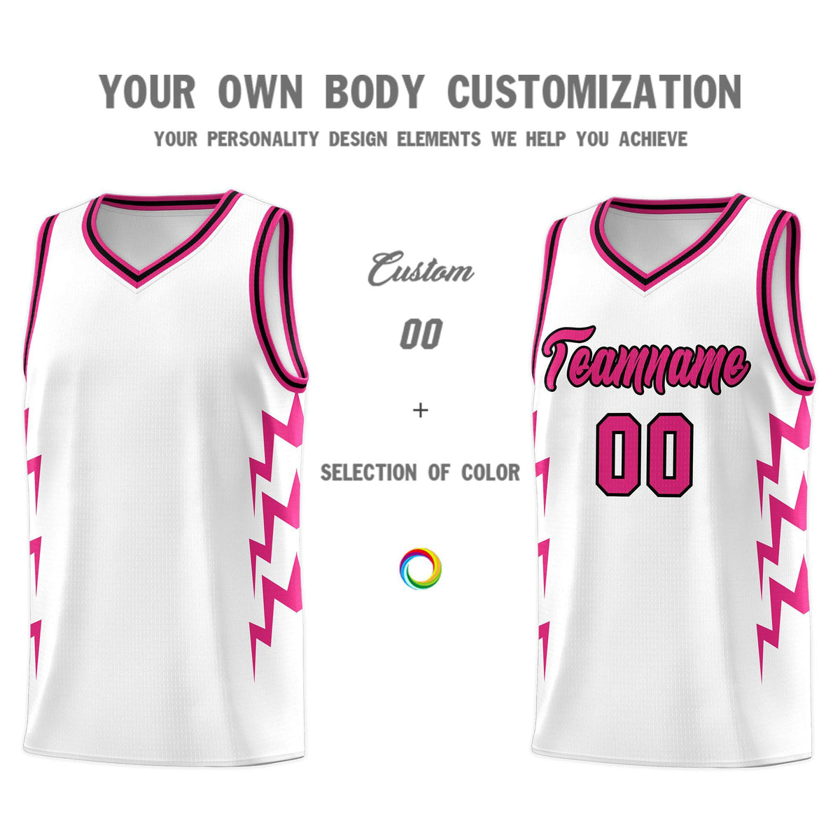 Custom White Side Lightning Pattern Sports Uniform Basketball Jersey|KXKSHOP