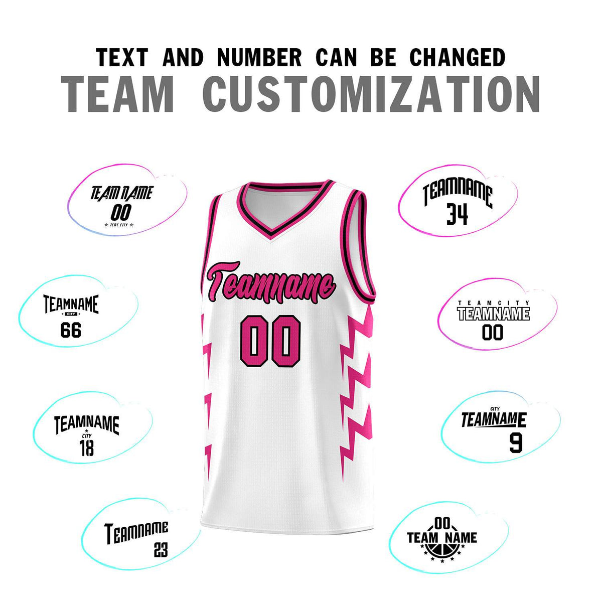 Custom White Side Lightning Pattern Sports Uniform Basketball Jersey|KXKSHOP