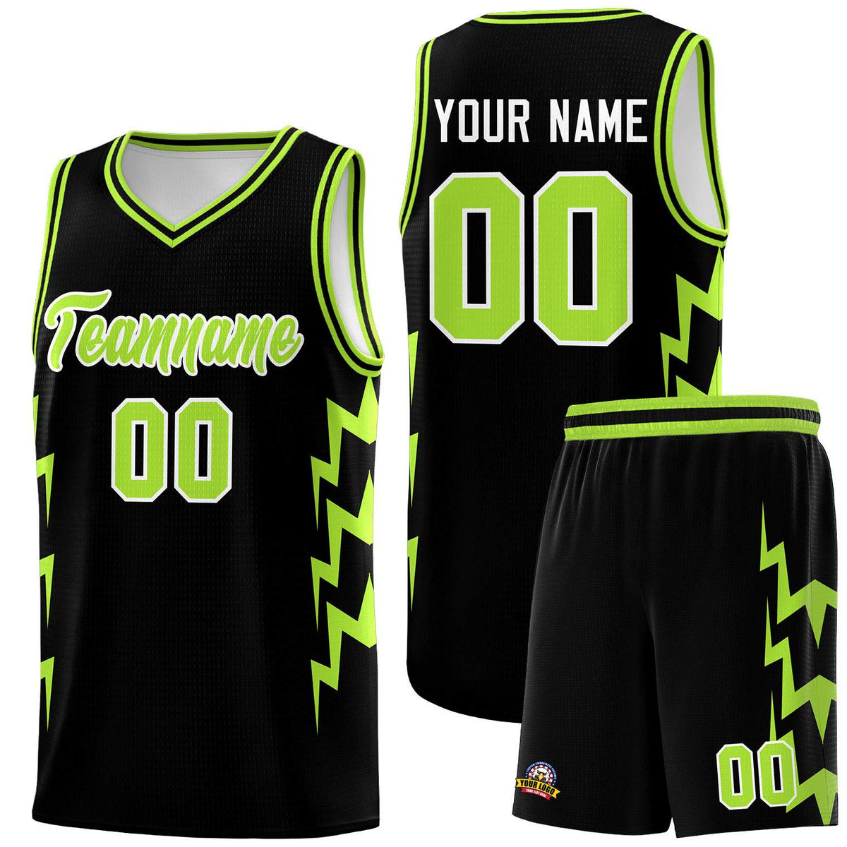 Custom Black Side Lightning Pattern Sports Uniform Basketball Jersey|KXKSHOP