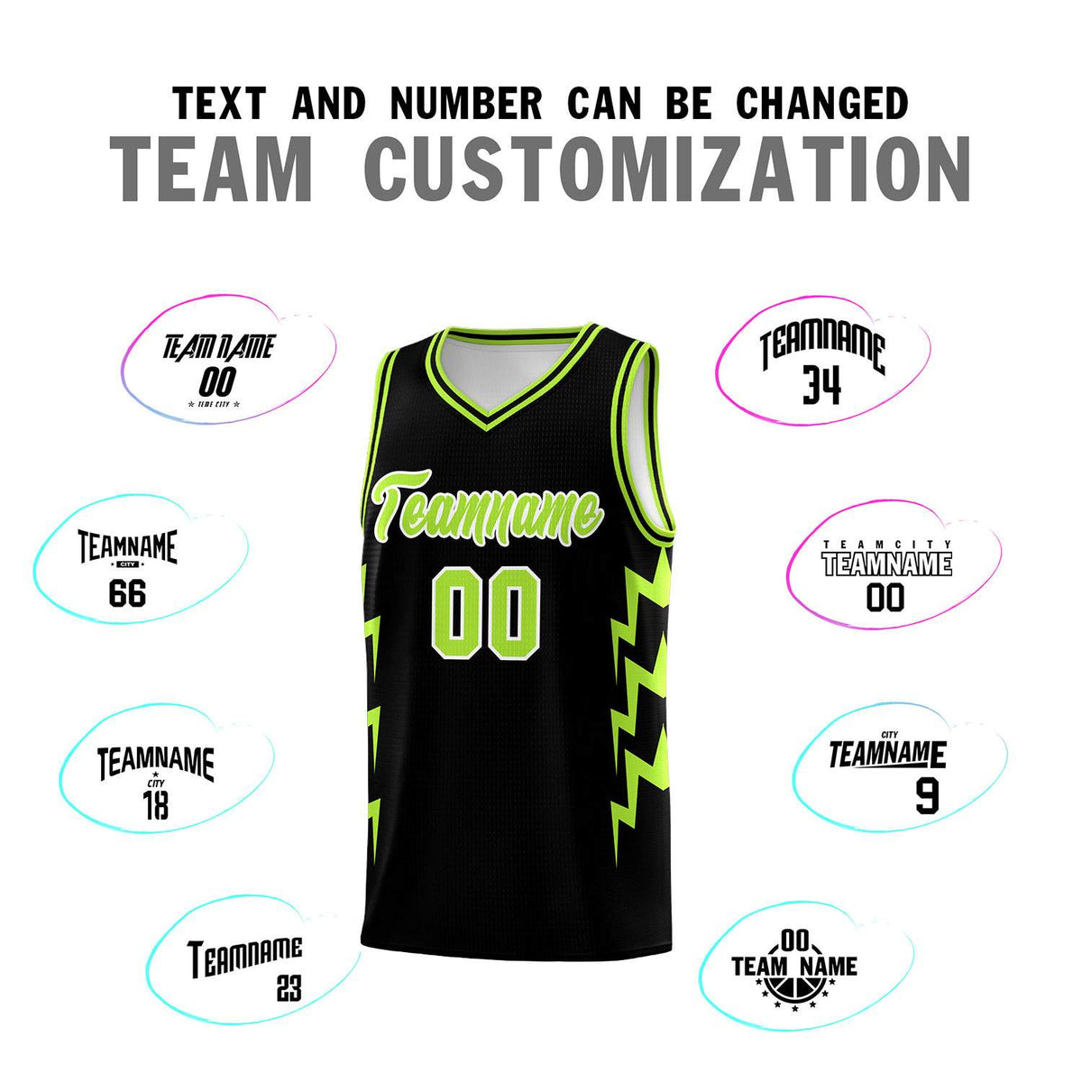 Custom Black Side Lightning Pattern Sports Uniform Basketball Jersey|KXKSHOP