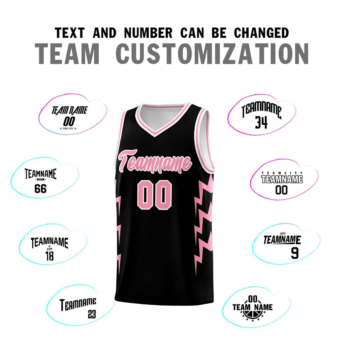 Custom Black Side Lightning Pattern Sports Uniform Basketball Jersey|KXKSHOP