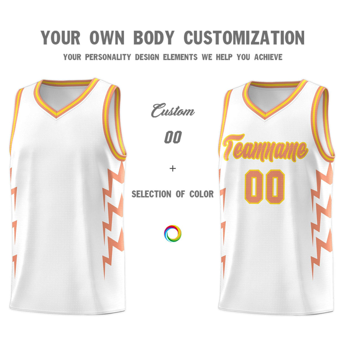 Custom White Side Lightning Pattern Sports Uniform Basketball Jersey|KXKSHOP