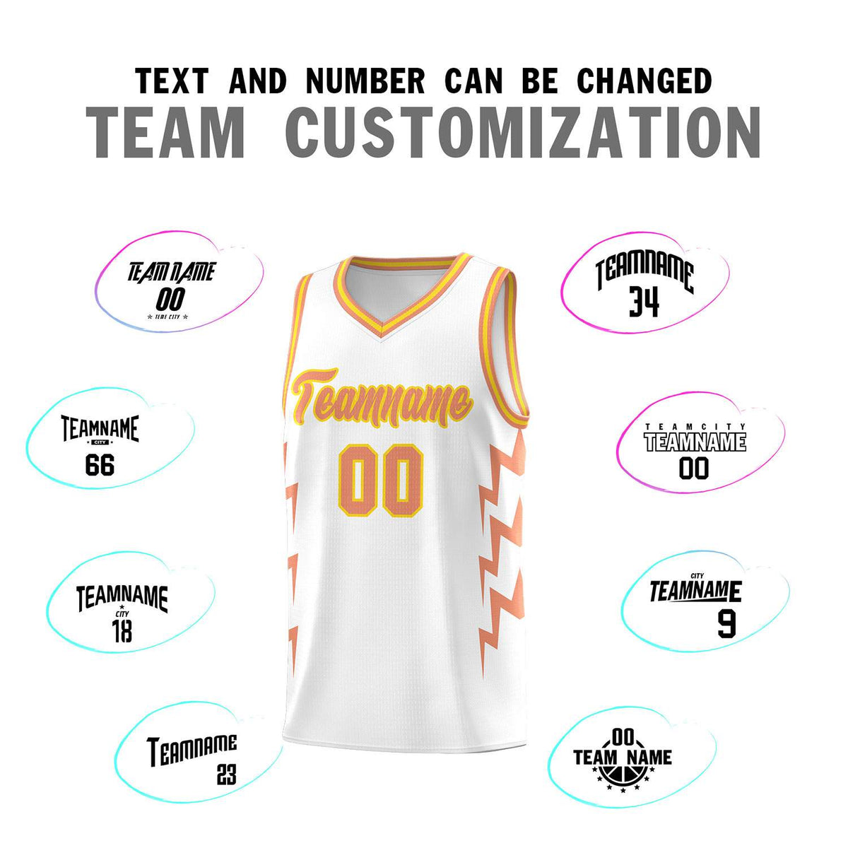 Custom White Side Lightning Pattern Sports Uniform Basketball Jersey|KXKSHOP