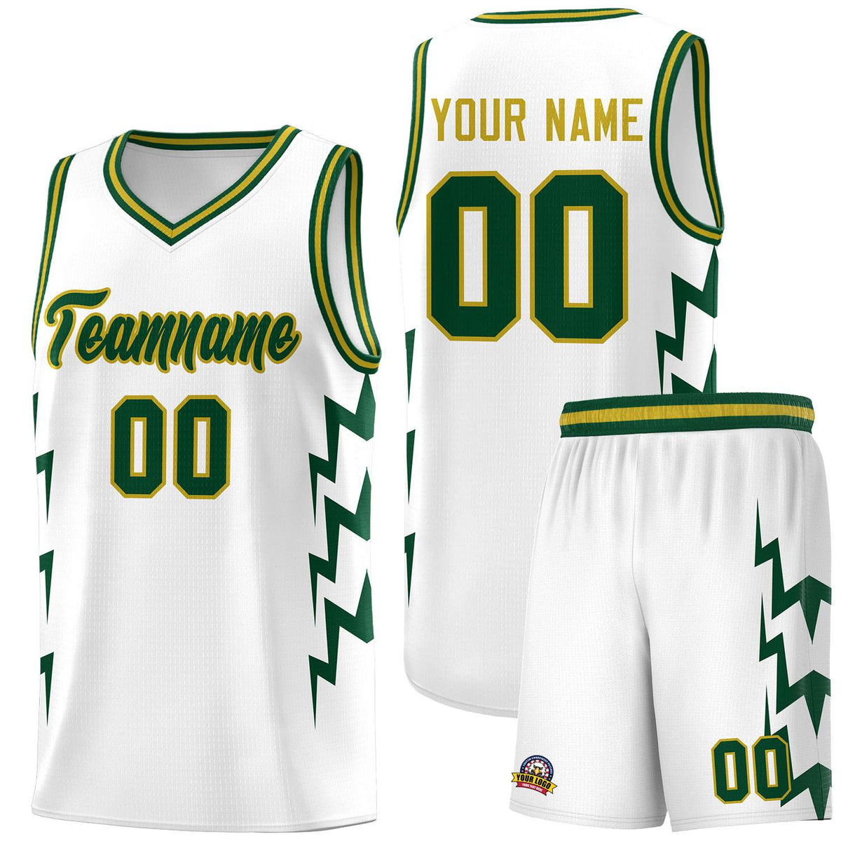 Custom White Side Lightning Pattern Sports Uniform Basketball Jersey|KXKSHOP