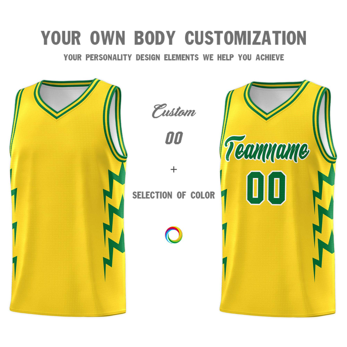 Custom Gold Side Lightning Pattern Sports Uniform Basketball Jersey|KXKSHOP