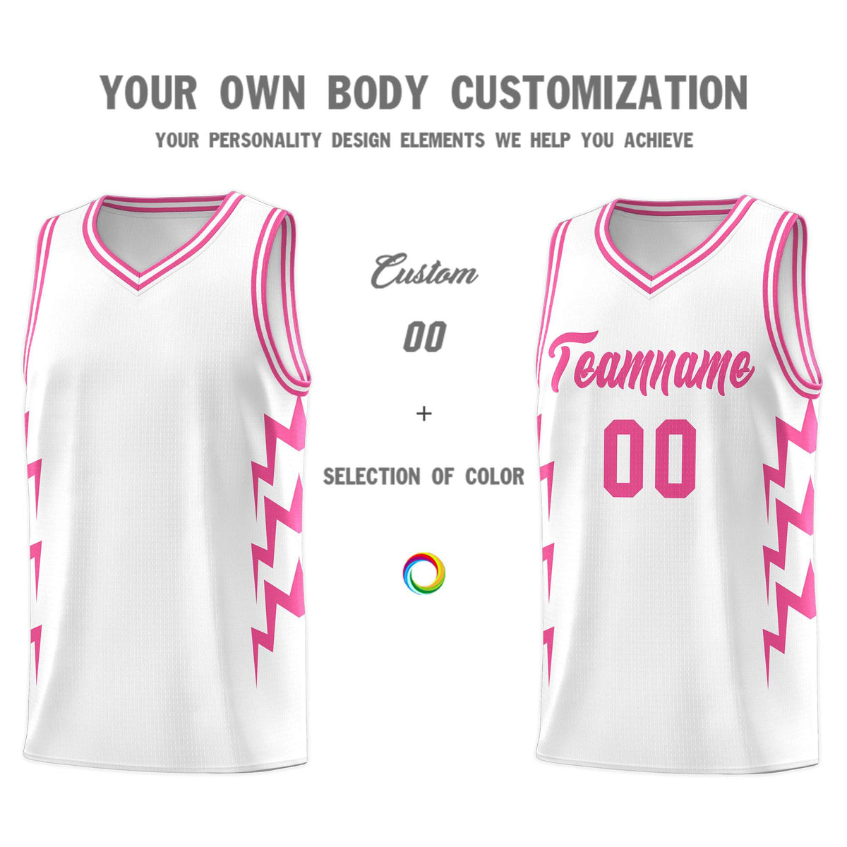 Custom White Side Lightning Pattern Sports Uniform Basketball Jersey|KXKSHOP