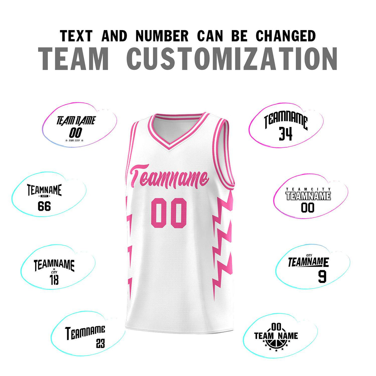 Custom White Side Lightning Pattern Sports Uniform Basketball Jersey|KXKSHOP