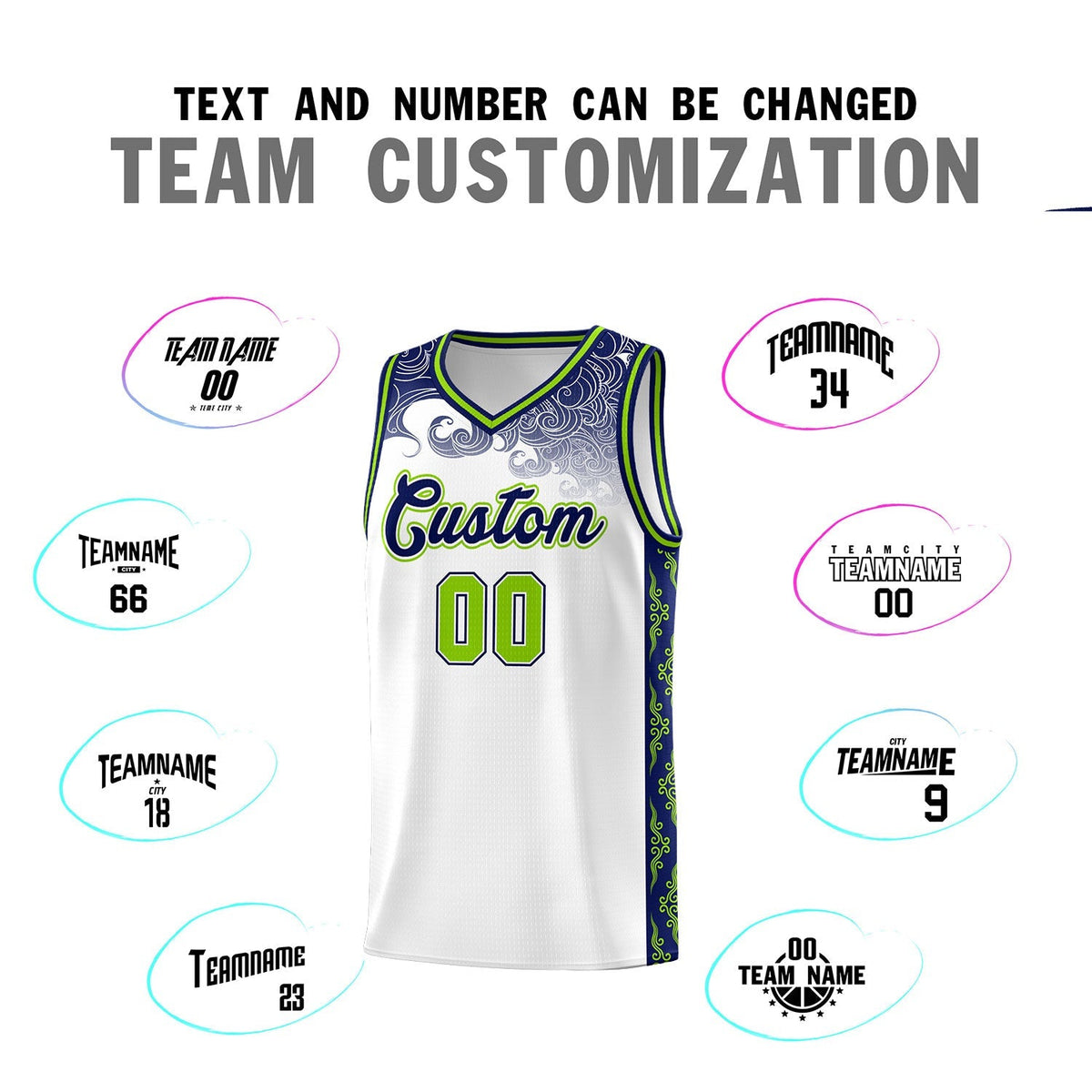 Custom White Personalized Cloud Pattern Sports Kits Uniform Basketball Jersey|KXKSHOP