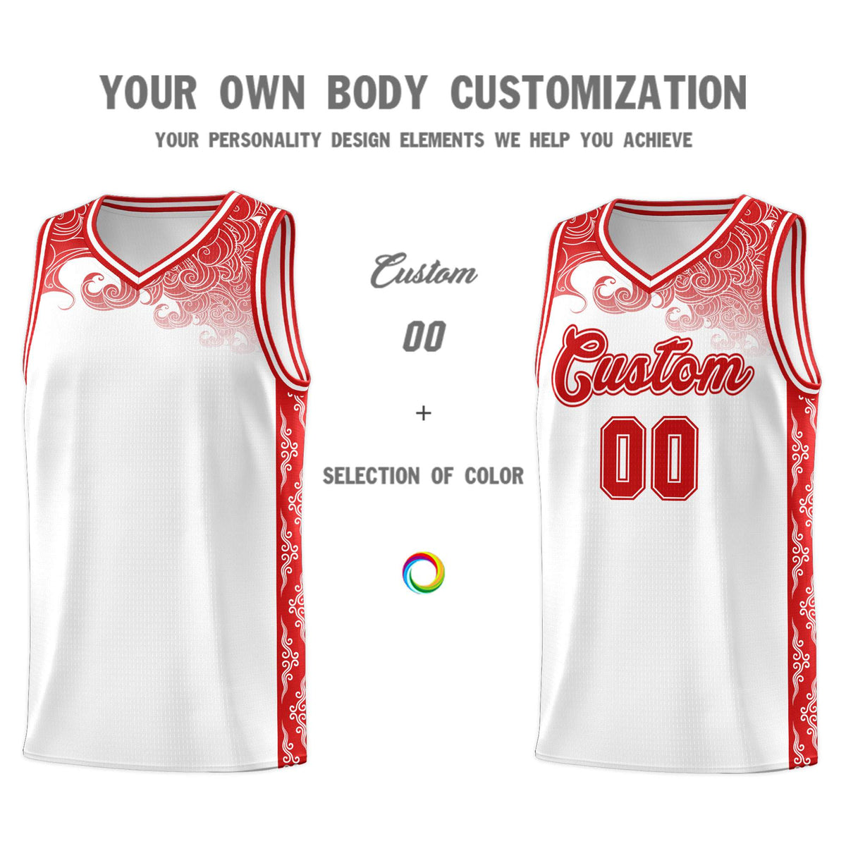 Custom White Personalized Cloud Pattern Sports Kits Uniform Basketball Jersey|KXKSHOP