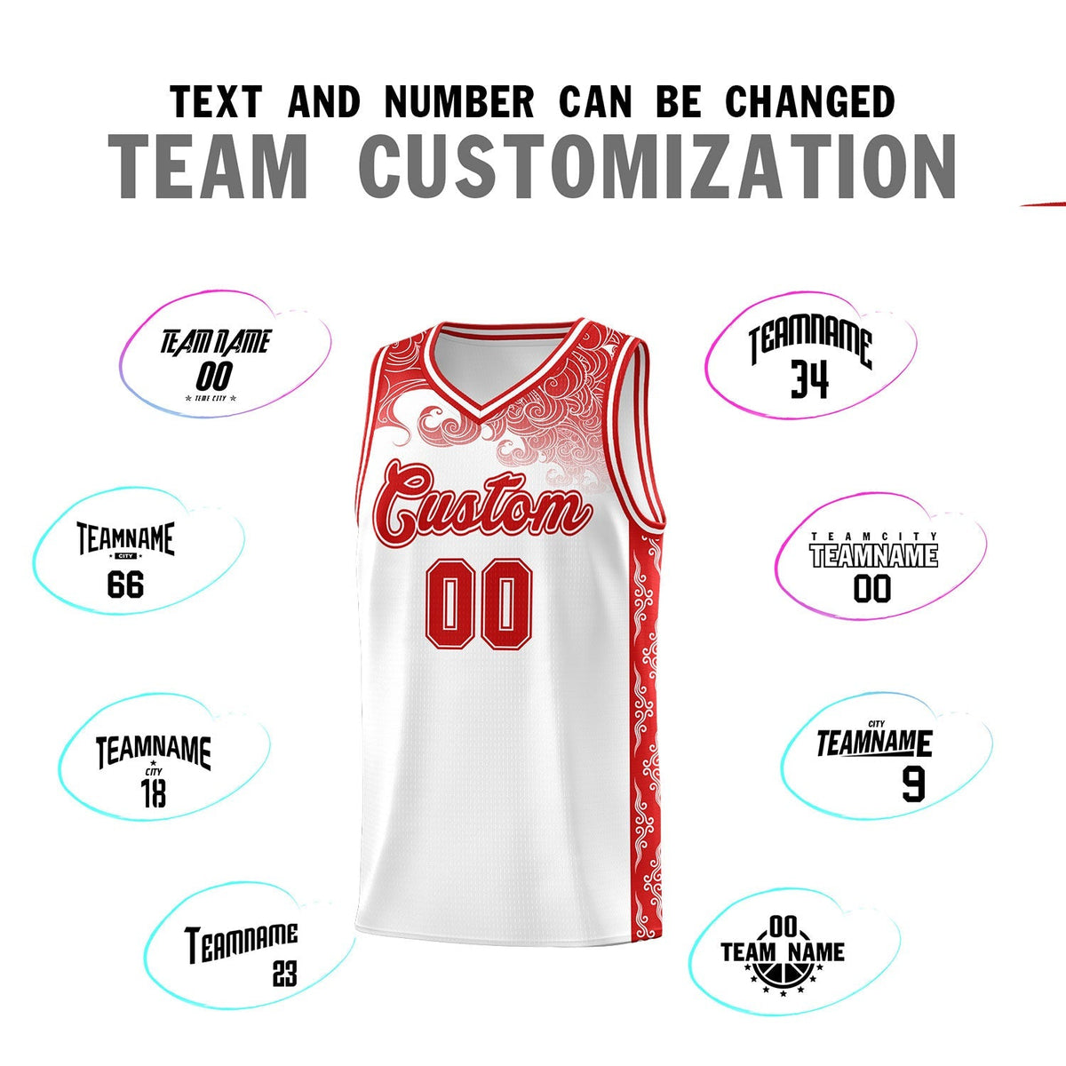 Custom White Personalized Cloud Pattern Sports Kits Uniform Basketball Jersey|KXKSHOP