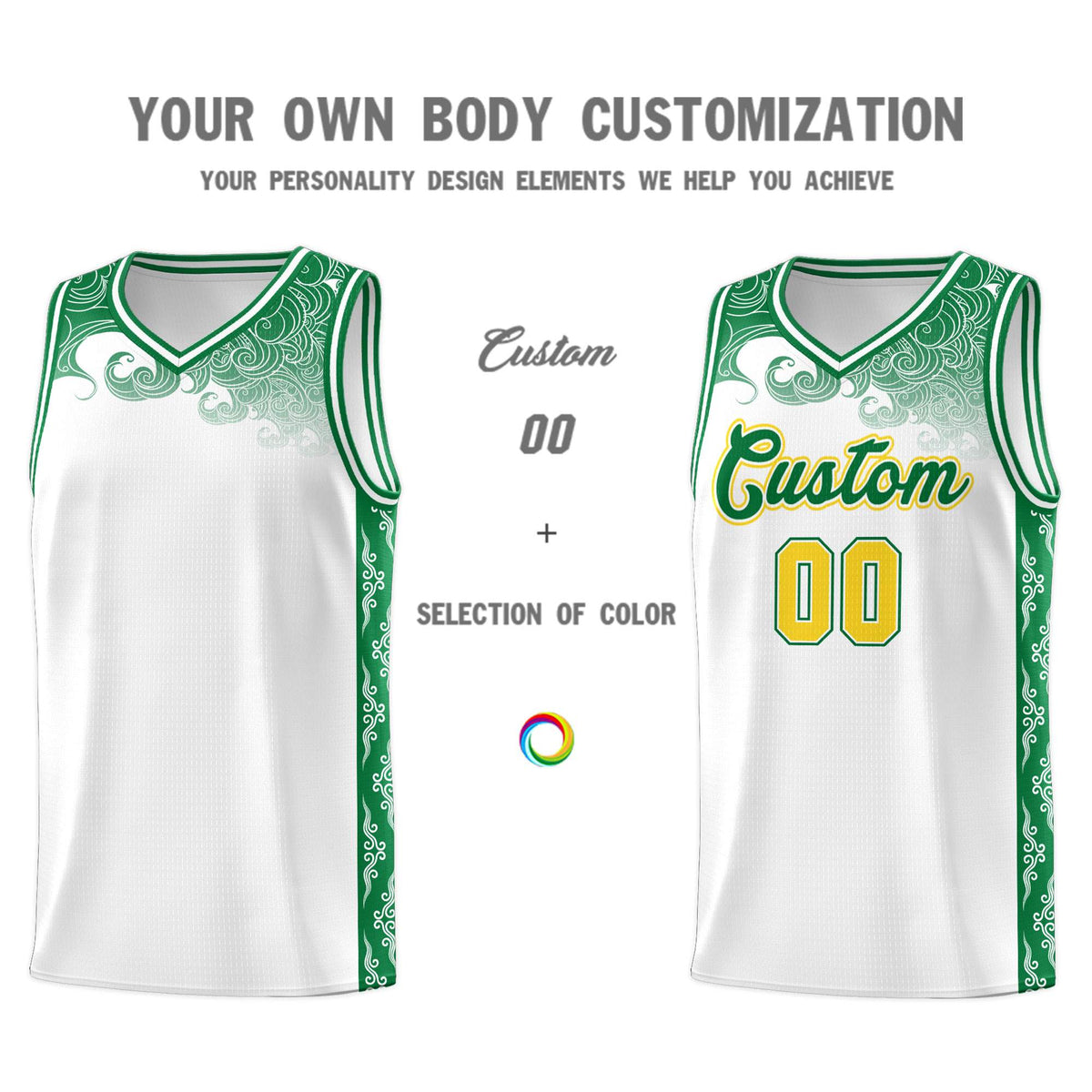 Custom White Personalized Cloud Pattern Sports Kits Uniform Basketball Jersey|KXKSHOP