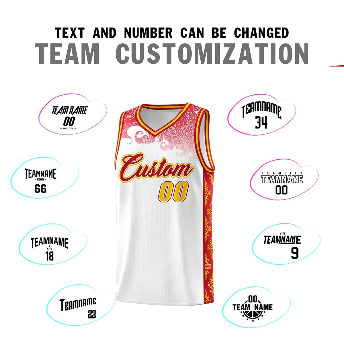Custom White Personalized Cloud Pattern Sports Kits Uniform Basketball Jersey|KXKSHOP