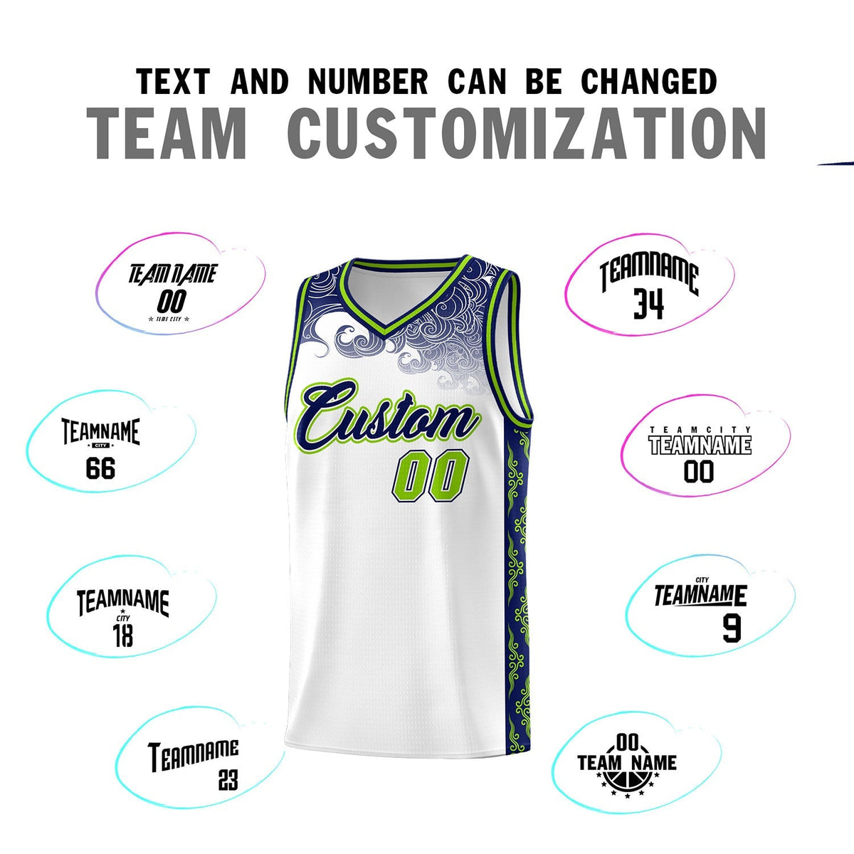 Custom White Personalized Cloud Pattern Sports Kits Uniform Basketball Jersey|KXKSHOP