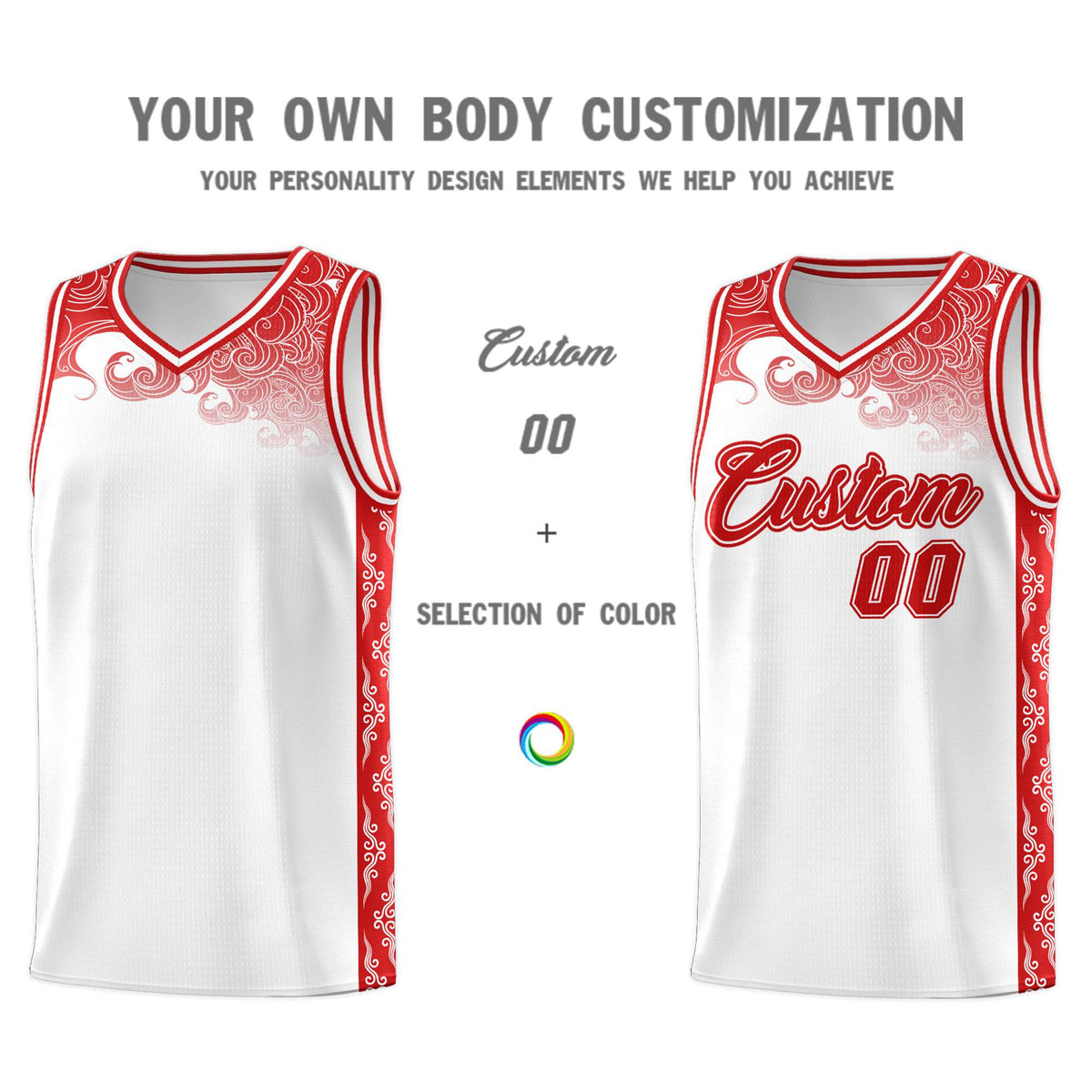 Custom White Personalized Cloud Pattern Sports Kits Uniform Basketball Jersey|KXKSHOP