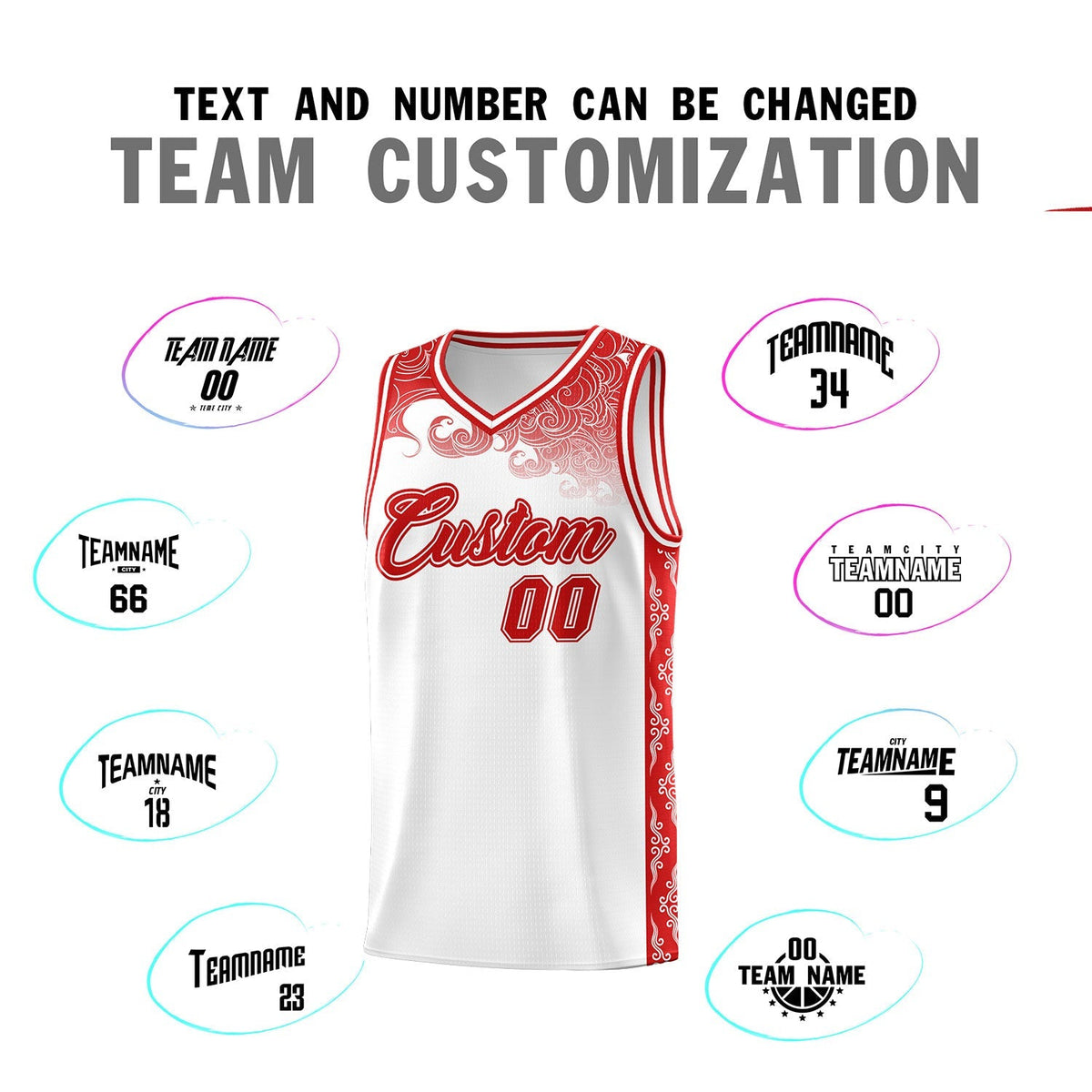 Custom White Personalized Cloud Pattern Sports Kits Uniform Basketball Jersey|KXKSHOP