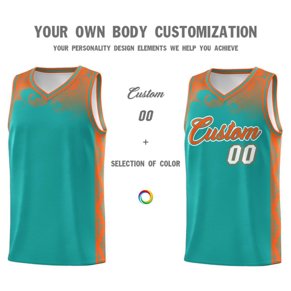 Custom Aqua Personalized Cloud Pattern Sports Kits Uniform Basketball Jersey|KXKSHOP