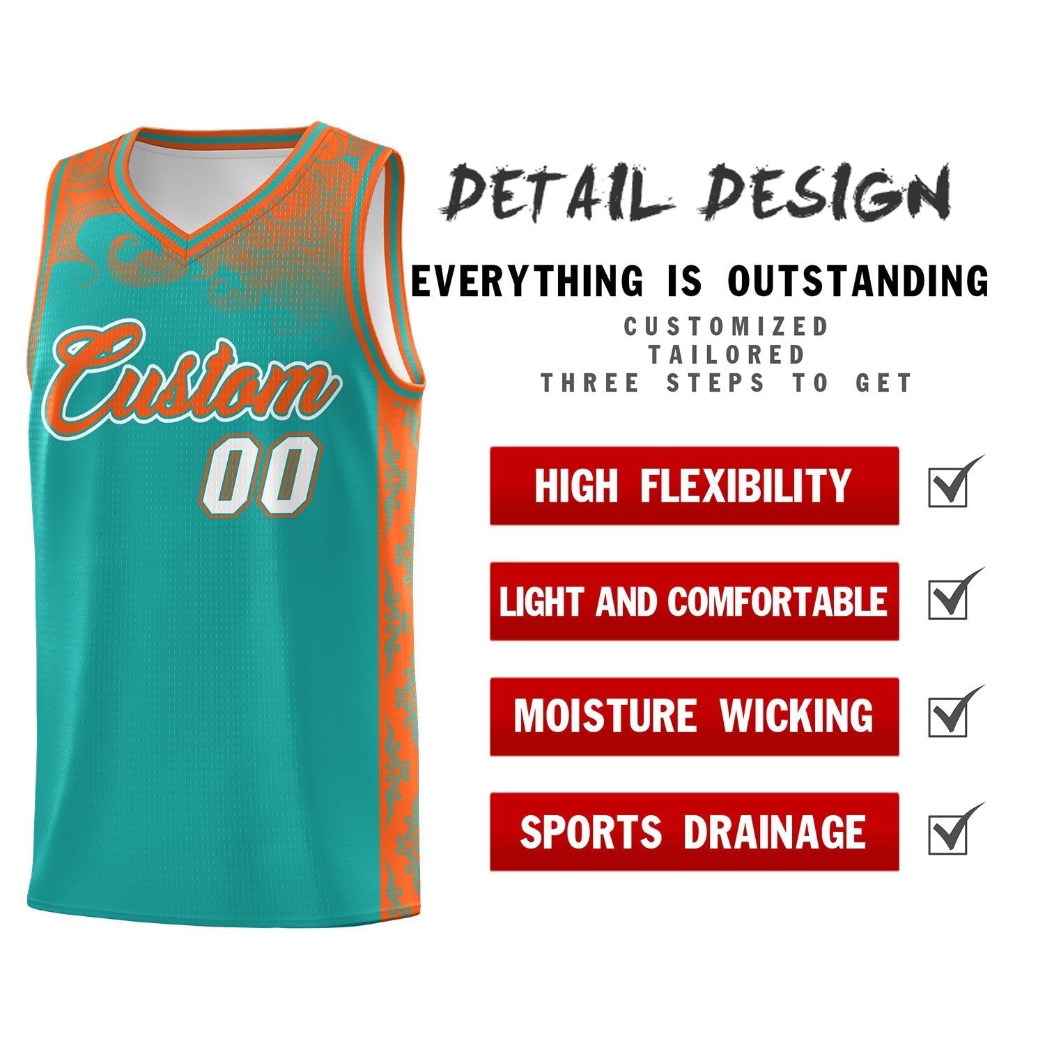 Custom Aqua Personalized Cloud Pattern Sports Kits Uniform Basketball Jersey|KXKSHOP