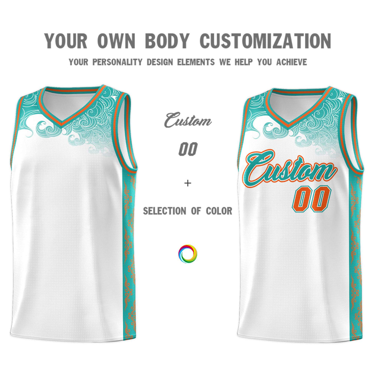 Custom White Personalized Cloud Pattern Sports Kits Uniform Basketball Jersey|KXKSHOP