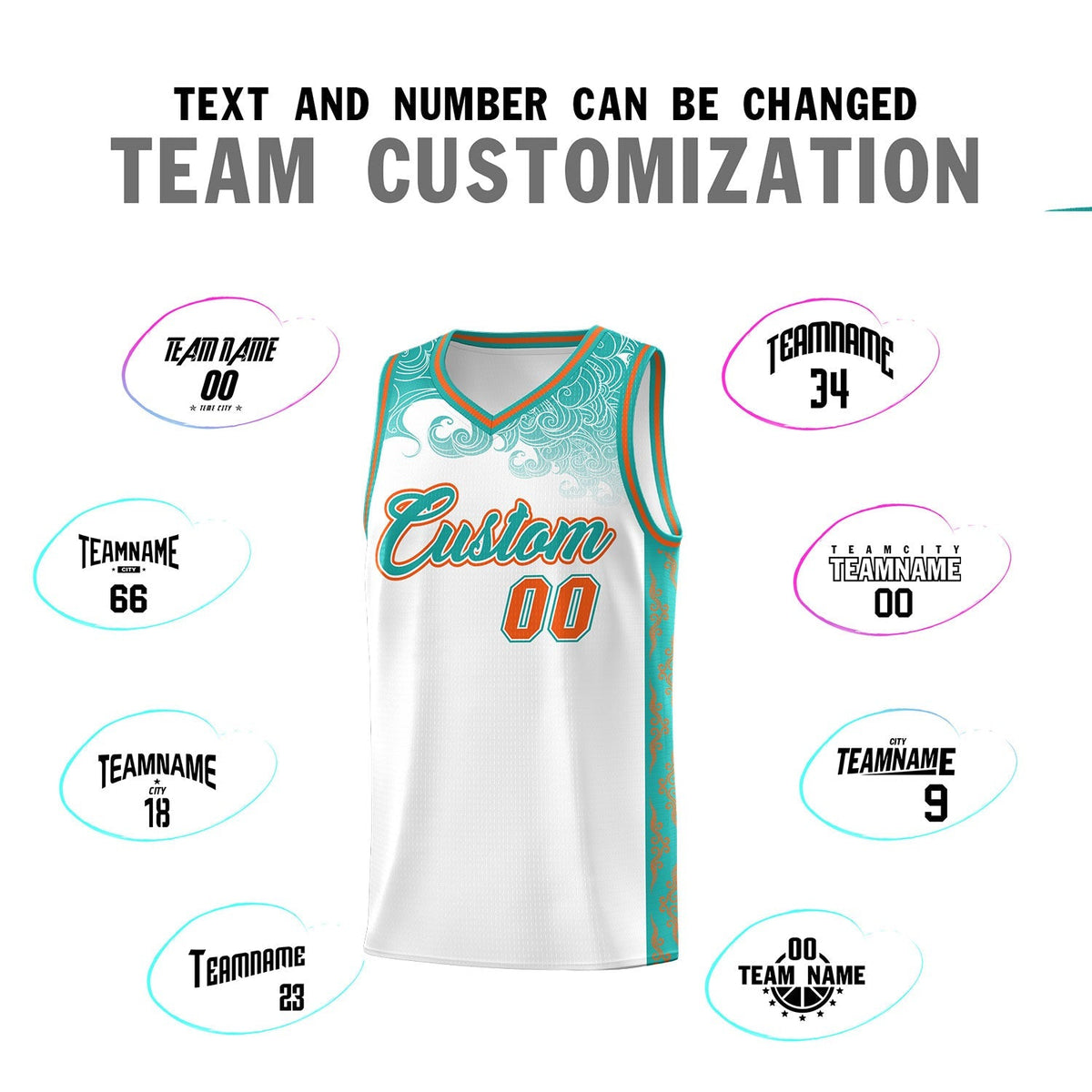 Custom White Personalized Cloud Pattern Sports Kits Uniform Basketball Jersey|KXKSHOP