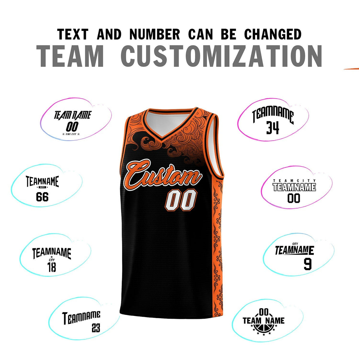 Custom Black Personalized Cloud Pattern Sports Kits Uniform Basketball Jersey|KXKSHOP