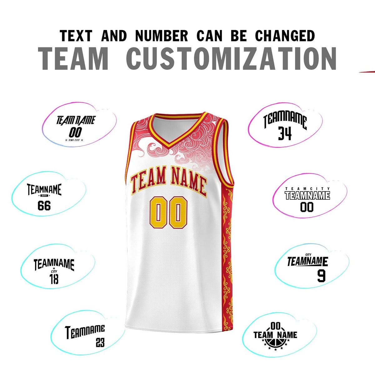 Custom White Personalized Cloud Pattern Sports Kits Uniform Basketball Jersey|KXKSHOP