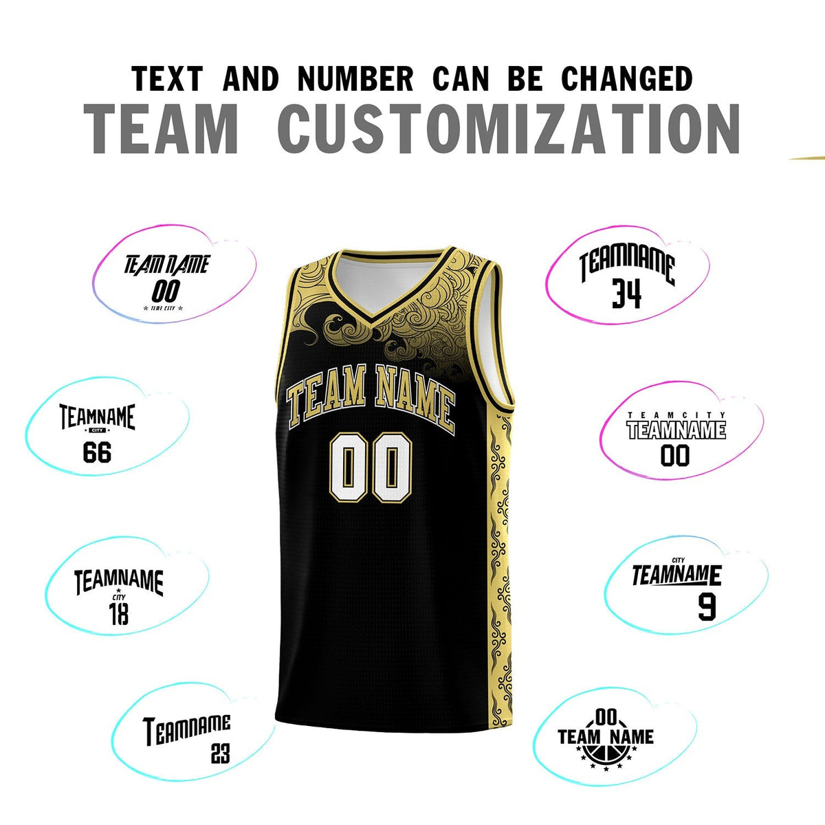 Custom Black Personalized Cloud Pattern Sports Kits Uniform Basketball Jersey|KXKSHOP